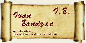 Ivan Bondžić vizit kartica